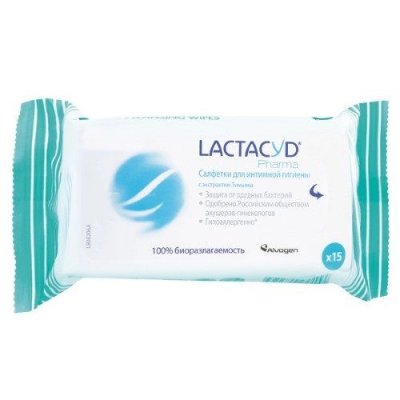 Купить lactacyd pharma (лактацид фарма) салфетки влажные для интимной гигиены с тимьяном 15шт в Ваде