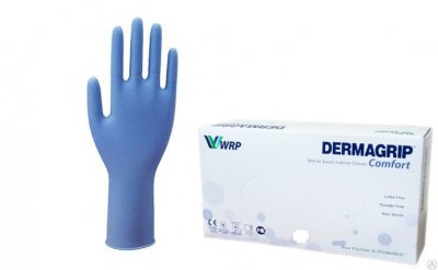 Купить перчатки dermagrip comfort смотр.нестер. нитрил. н/оп. р.s №100 пар (wrp, малайзия) в Ваде