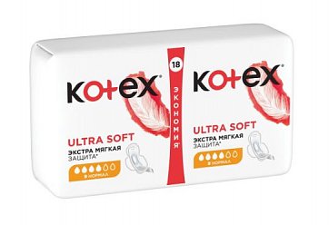 Kotex Ultra Soft (Котекс) прокладки нормал 18 шт