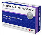 Купить леветирацетам велфарм, таблетки покрытые пленочной оболочкой 1000 мг, 30 шт в Ваде