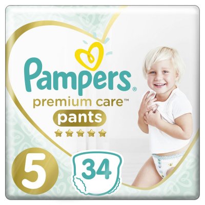 Купить pampers premium care (памперс) подгузники-трусы 5 юниор 12-17кг, 34шт в Ваде