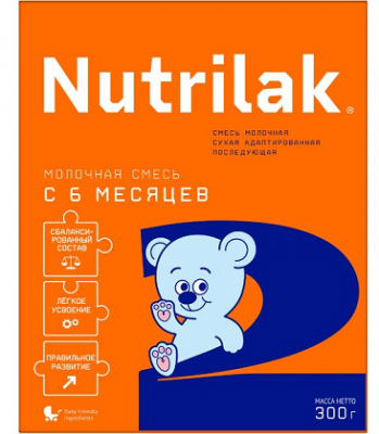 Купить  nutrilak (нутрилак) 2 молочная смесь с 6 месяцев, 300г в Ваде