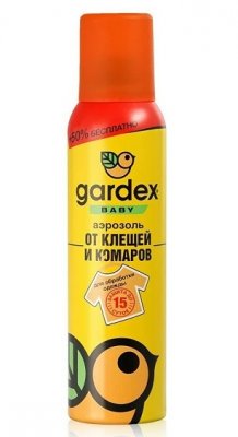 Купить гардекс (gardex) беби аэрозоль от клещей и комаров на одежду, 150мл в Ваде
