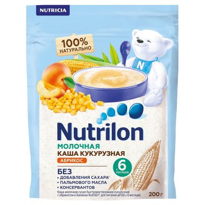 Купить nutrilon (нутрилон) каша молочная кукурузная с абрикосом с 6 месяцев, 200г в Ваде