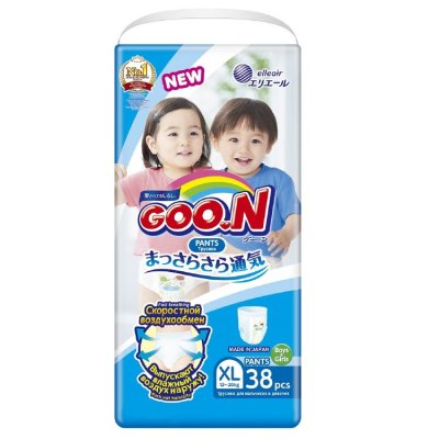 Купить goo.n (гуун) подгузники-трусики для мальчиков и для девочек xl 12-20кг 38 шт в Ваде
