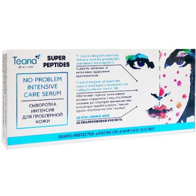 Купить тиана (teana) супер пептид сыворотка для лица интенсив для проблемной кожи ампулы 2мл, 10 шт в Ваде