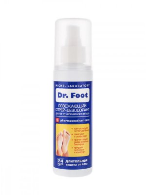 Купить dr foot (доктор фут) дезодорант для ног против неприятного запаха освежающий, спрей 150мл в Ваде