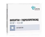 Купить валсартан+гидрохлоротиазид, таблетки, покрытые пленочной оболочкой 80мг+12,5мг, 30 шт в Ваде