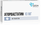 Купить аторвастатин, таблетки, покрытые пленочной оболочкой 10мг, 90 шт в Ваде