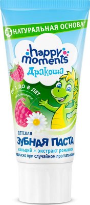Купить happy moments (хэппи моментс) зубная паста для детей дракоша малина, 60мл в Ваде