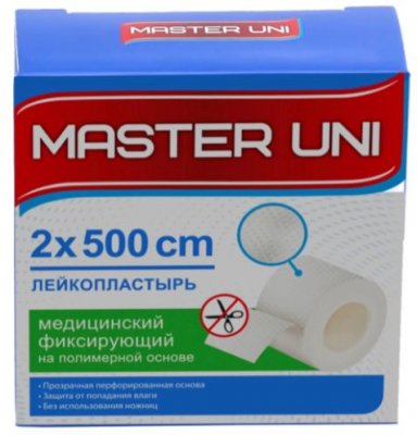 Купить пластырь master uni (мастер-юни) медицинский фиксирующий полимерная основа 2см х5м в Ваде