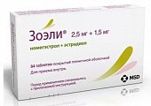 Купить зоэли, таблетки, покрытые пленочной оболочкой 2,5мг+1,5мг, 84 шт в Ваде
