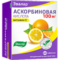 Купить аскорбиновая кислота эвалар 100мг, таблетки с цитрусовым вкусом, 60 шт бад в Ваде