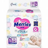 Merries (Меррис) подгузники для новорожденных 5кг 24 шт