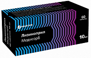 Купить лизиноприл медисорб, таблетки 10 мг, 60 шт в Ваде