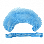 Купить шапочка-берет шарлотта нестерильная спанбонд плотность 15/м2, размер 1, длина 48см, голубая 125 шт в Ваде