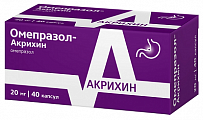 Купить омепразол-акрихин, капсулы кишечнорастворимые 20мг, 40 шт в Ваде