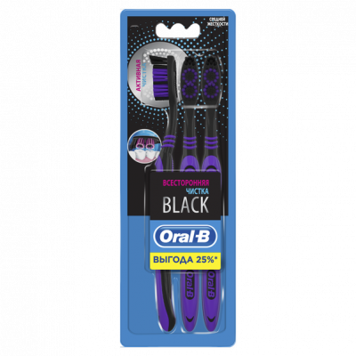 Купить орал-би (oral-b) зубная щетка всесторонняя чистка, 40 средняя 3 шт. в Ваде