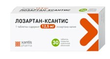 Купить лозартан-ксантис, таблетки, покрытые пленочной оболочкой 12,5мг, 30 шт в Ваде