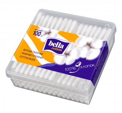 Купить bella cotton (белла) ватные палочки в квадратной упаковке 100 шт в Ваде