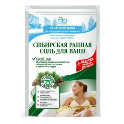 Купить фитокосметик санаторий дома соль для ванн сибирская рапная хвойная, 530г в Ваде