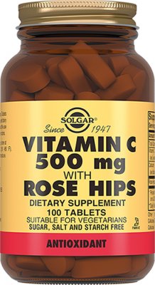 Купить solgar (солгар) витамин с 500мг с шиповником, таблетки 100 шт бад в Ваде