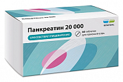 Купить панкреатин 20000, таблетки кишечнорастворимые, покрытые пленочной оболочкой 20000ед, 60 шт в Ваде