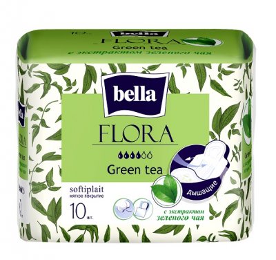 Купить bella (белла) прокладки flora с экстрактом зеленого чая 10 шт в Ваде