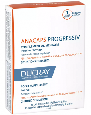 Купить дюкрэ анакапс (ducray аnacaps) прогрессив для волос и кожи головы капсулы 30 шт бад в Ваде