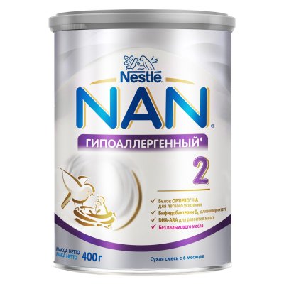 Купить nan optipro 2 (нан) гипоаллергенная молочная смесь с 6 месяцев, 400г в Ваде