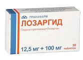 Купить лозаргид, таблетки, покрытые пленочной оболочкой 12,5мг+100мг, 30 шт в Ваде