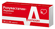 Купить розувастатин-акрихин, таблетки, покрытые пленочной оболочкой 10мг, 30 шт в Ваде