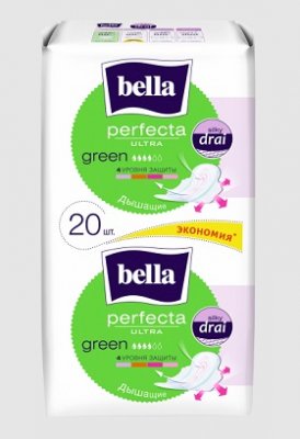 Купить bella (белла) прокладки perfecta ultra green супертонкие 10+10 шт в Ваде