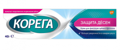Купить корега крем для фиксации зубных протезов защита десен 40мл в Ваде
