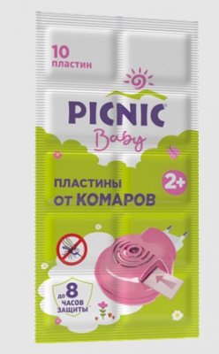 Купить пикник (picnic) baby пластинки от комаров, 10 шт в Ваде