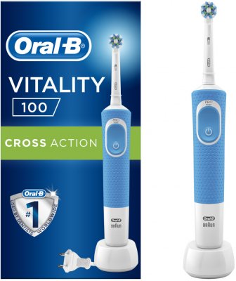 Купить oral-b (орал-би) электрическая зубная щетка oral-b vitality d1004131 crossaction blue в Ваде