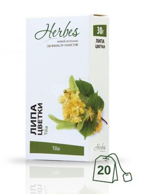 Купить липа цветки herbes (хербес), фильтр-пакеты 1,5г, 20 шт бад в Ваде