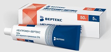 Ибупрофен-Вертекс, гель для наружного применения 5%, 50г