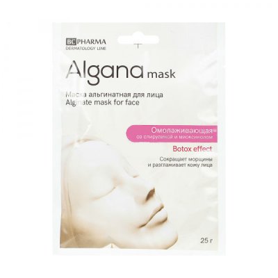 Купить альгана маск (alganamask) маска для лица альгинатная омолаживающая со спирулиной, 1 шт в Ваде