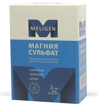 Магния сульфат, порошок для приготовления раствора для приема внутрь 25г, 3шт