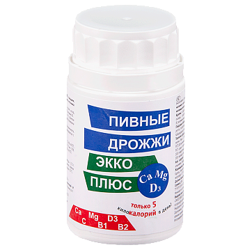 Дрожжи пивные с магнием и кальцием и витамин D, таблетки 450мг, 100 шт БАД