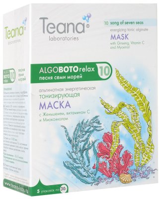 Купить тиана (teana) маска альгинатная песня семи морей тонизирующая с женьшенем витамином с и миоксинолом 30г, 5 шт в Ваде
