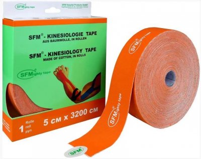 Купить лента (тейп) кинезиологическая sfm-plaster на хлопковой основе 5см х 3,2м оранжевый в Ваде