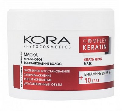 Купить kora (кора) маска кератиновое восстановление волос 300мл в Ваде