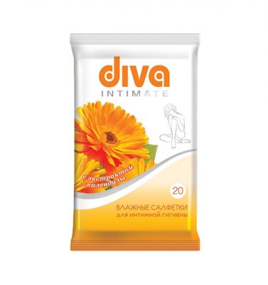 Купить diva (дива) салфетки влажные для для интимной гигиены с календулой, 20 шт в Ваде