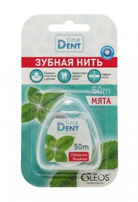 Купить таймдент (timedent) зубная нить объемная мята 50м в Ваде