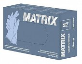 Купить перчатки matrix смотровые нитриловые нестерильные неопудренные текстурированные на пальцах размер m, 50 пар, голубые в Ваде