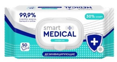 Купить smart medical (смарт медикал) салфетки влажные дезинфицирующие 50шт в Ваде