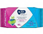 Купить aura (аура) салфетки влажные антибактериальные тропик коктейль 60шт в Ваде