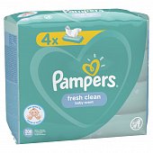 Купить pampers baby fresh clean (памперс) салфетки влажные, 52шт (в комплекте 4 упаковки) в Ваде